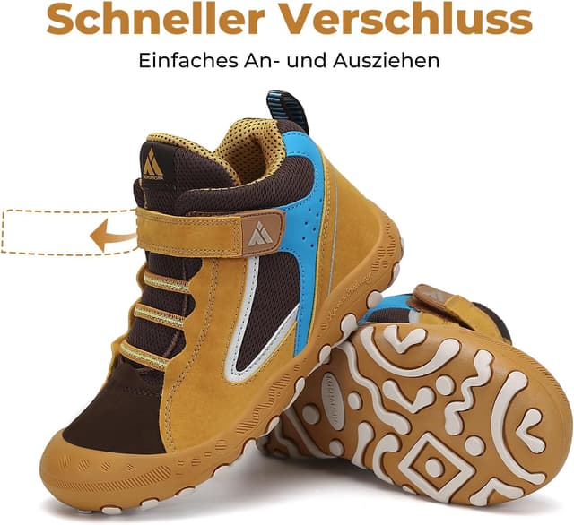 Detalle de Mishansha Kinder Wanderschuhe Trekking & Outdoor-Trekkingschuhe aus Leder