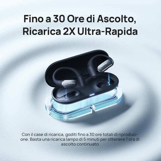 Detalle de Mibro OpenEar Pro cuffie wireless Bluetooth Sport con microfono e gancio Air, autonomia fino a 30 ore