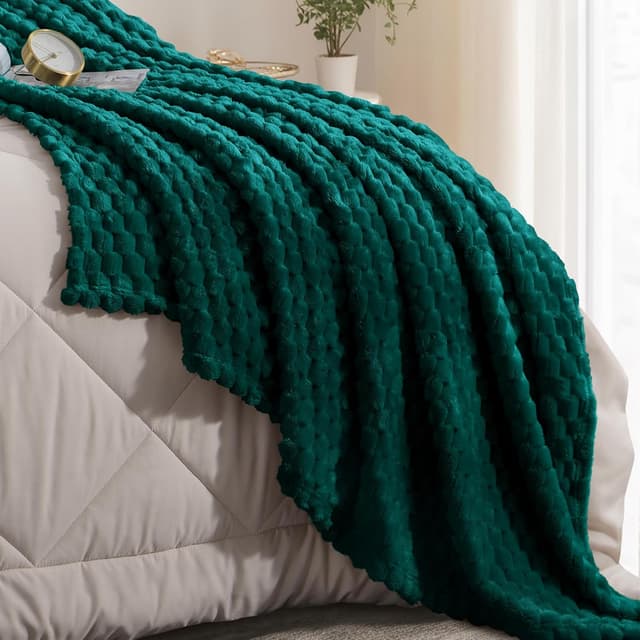 Thumbnail 5 de Aisbo Plaid Polaire 130x150 cm Vert Foncé