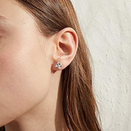 Detalle 2 de Pendientes de rosca jiamiaoi en plata de ley 925 con circonita (4 mm a 8 mm)