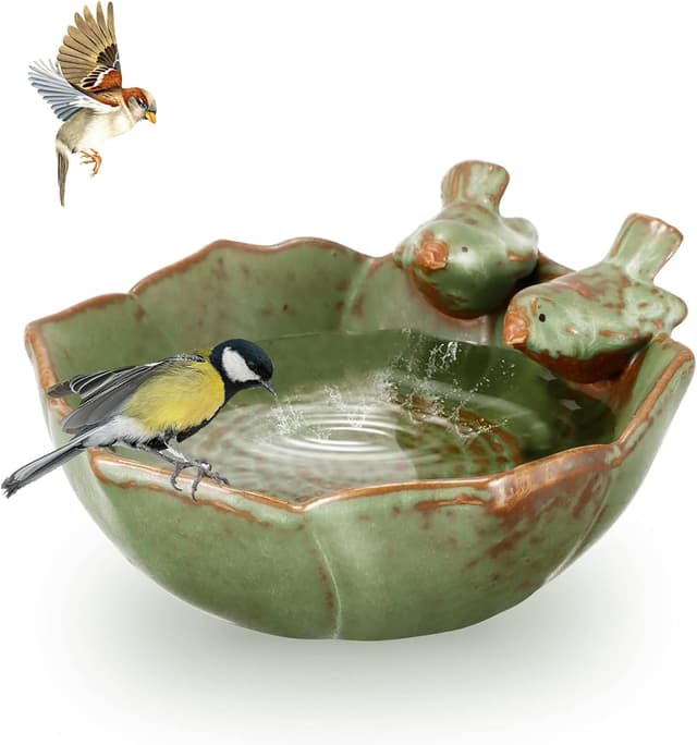 Detalle de SUNJULY bird bath bowl 16 cm retro feeder
