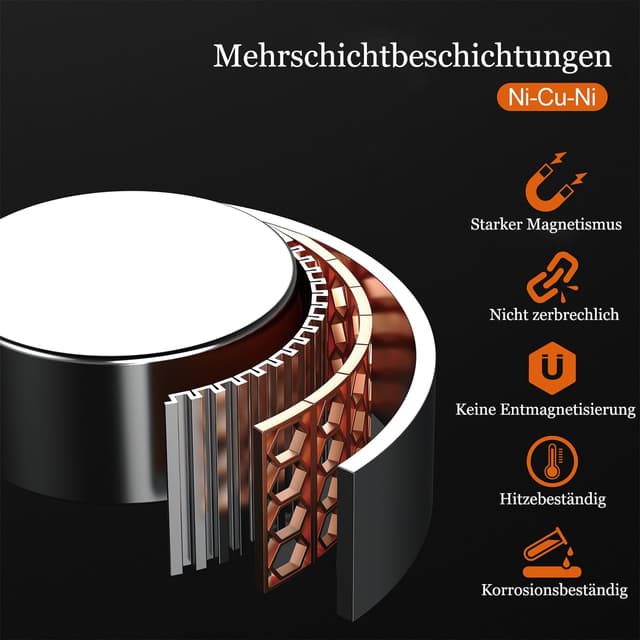 Detalle 2 de 100 Stück Magnete Stark 8x3 mm Mini Neodym