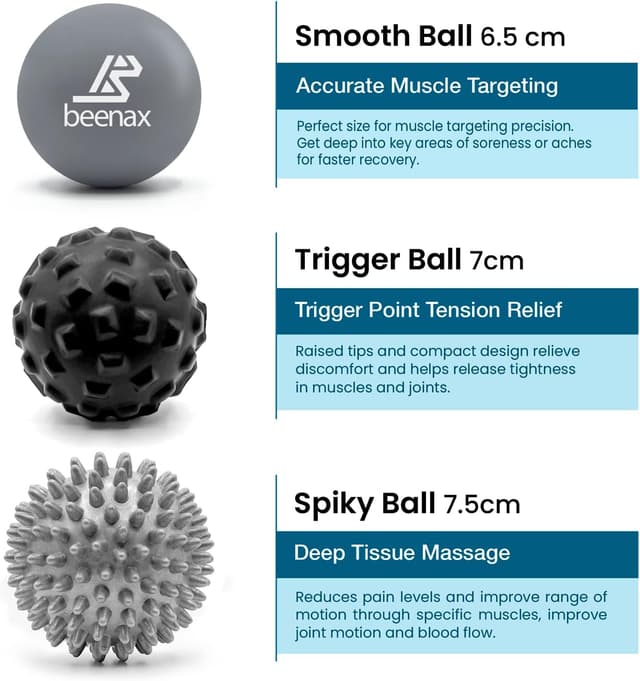 Detalle de Beenax Massage Ball set of 3 for deep tissue
