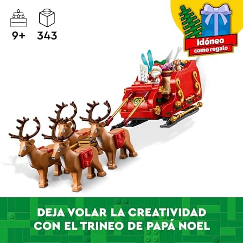 Detalle de LEGO 40499 Trineo de Papá Noel 🎅 Decoración Navideña Juguete
