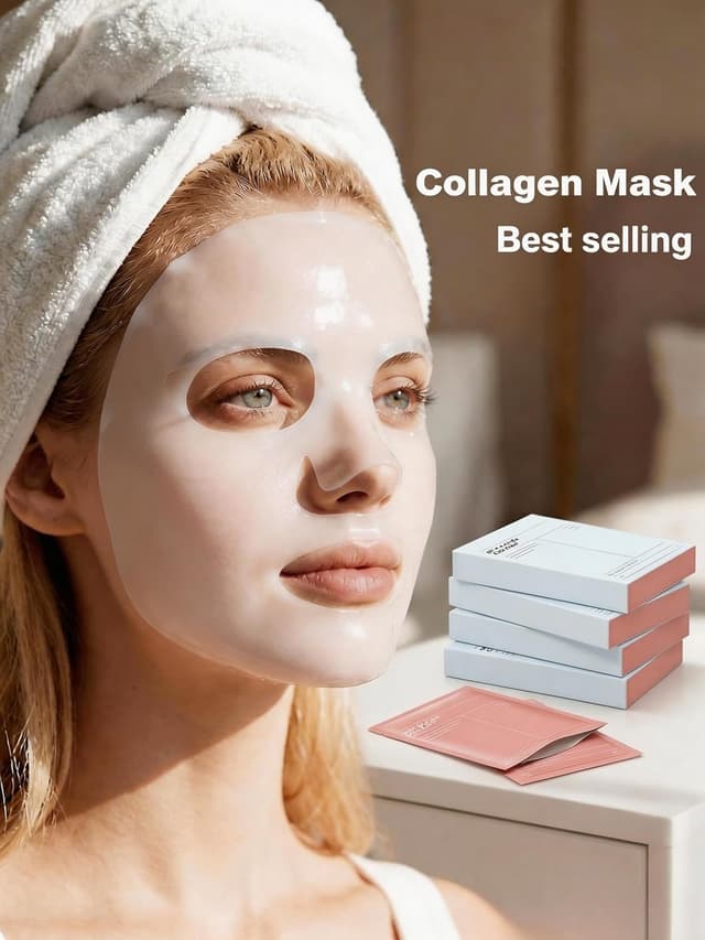 Detalle de YZ&YL Collagen Maske (5 Stück) – Nachtmaske mit Kollagen, Hyaluron & Niacinamid