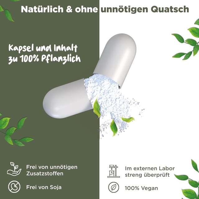 Detalle 2 de BLATTWERK Nattokinase 2000 FU – 365 Kapseln mit 100 mg (Jahresvorrat, vegan)
