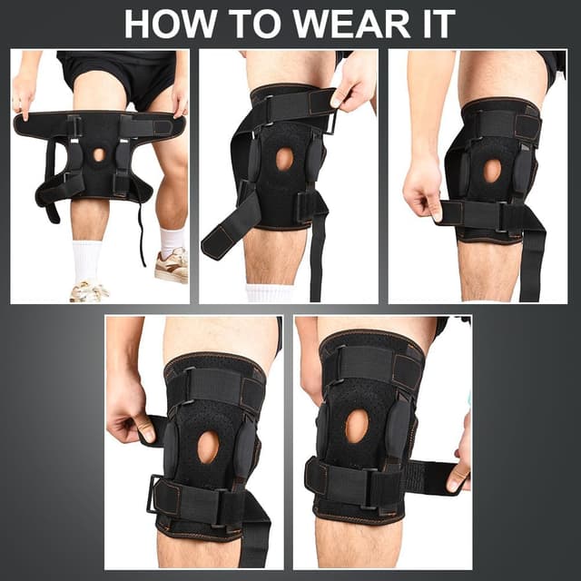 Thumbnail 3 de AOOWU Hinged Knee Support Brace Adjustable Open Patella