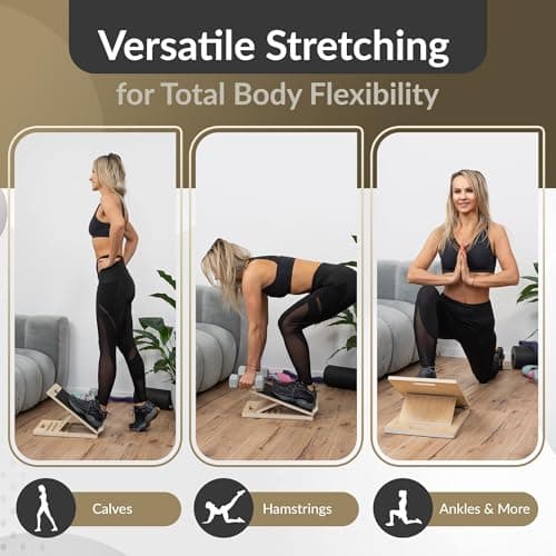 Detalle de FITZZ Portable Wooden Slant Board for Calf Stretching 🧘♀