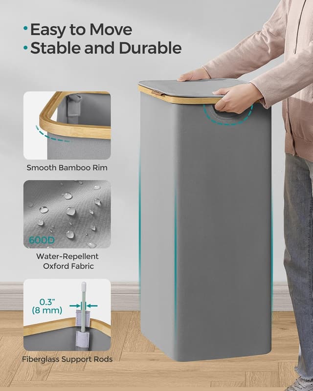 Thumbnail 6 de SONGMICS LCB509G01 90L laundry basket with lid