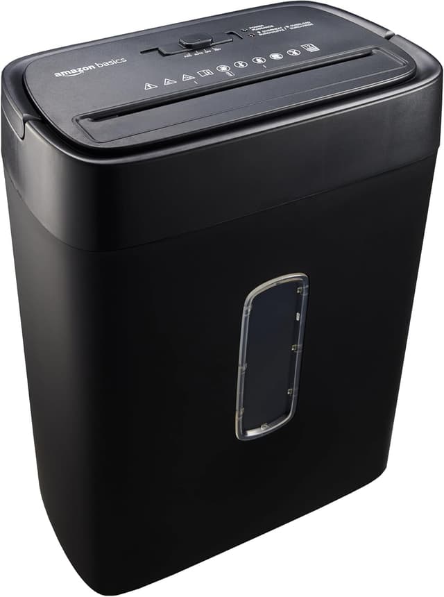 Detalle de Amazon Basics 12-Sheet Cross Cut Shredder ⚙