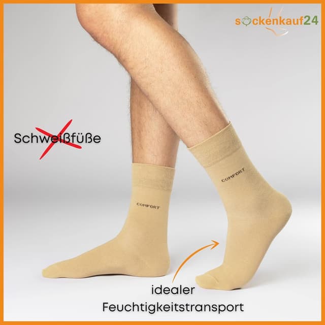 Thumbnail 6 de sockenkauf24 10 Paar Comfort Socken ohne Gummi & ohne Naht aus Baumwolle (Komfortbund)
