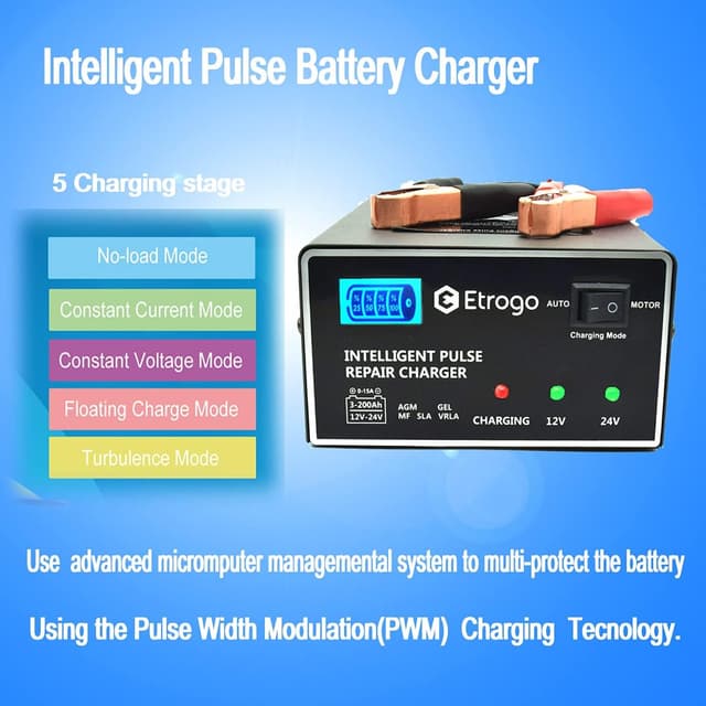 Thumbnail 4 de Etrogo Caricabatteria 12V 24V 10A con LED 250W