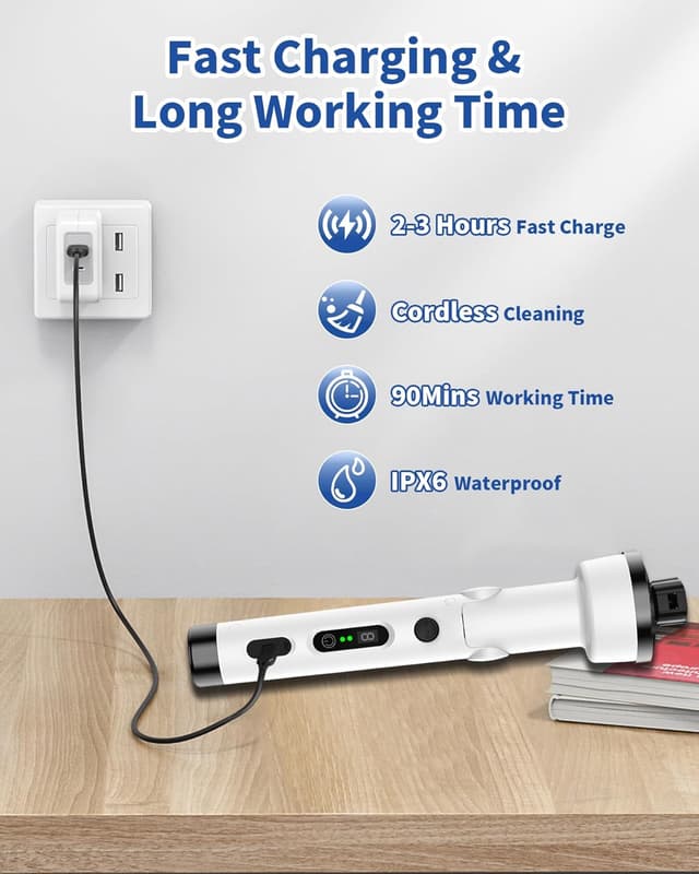 Thumbnail 5 de TEMOLA Cepillo Eléctrico 9 Cabezales ⚡ Limpieza Fácil en Casa