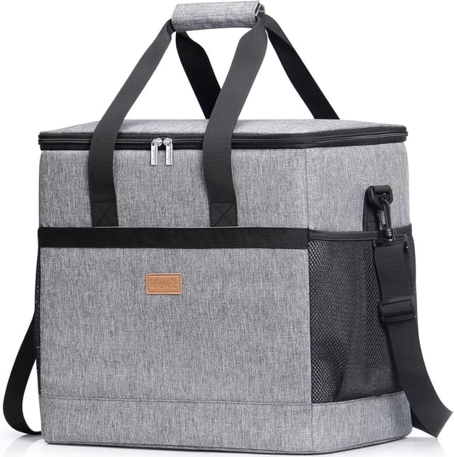 Detalle de Lifewit Sac isotherme 40L : grand sac souple pour pique-nique, camping et plage (gris)