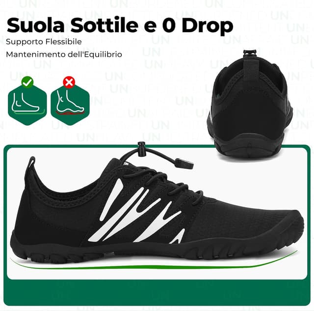 Detalle de SAGUARO Scarpe Barefoot da scoglio uomo in mesh traspirante, leggere e ad asciugatura rapida (39-48)