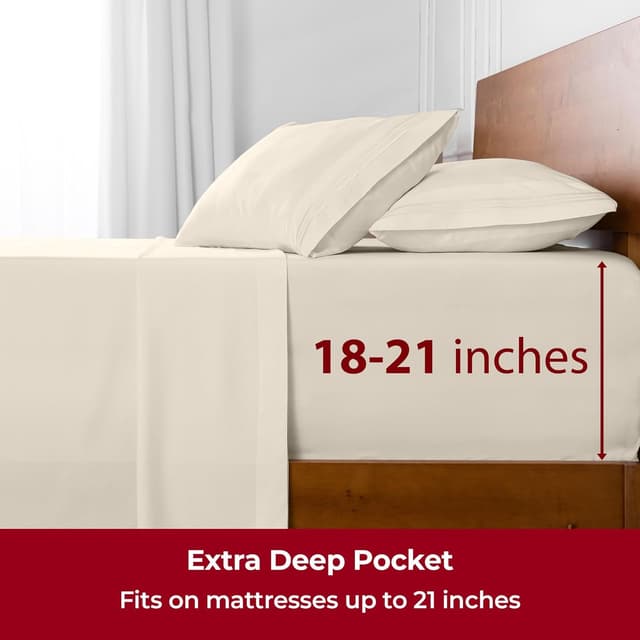 Thumbnail 5 de Mellanni Full Deep Pocket 4-Piece Sheet Set