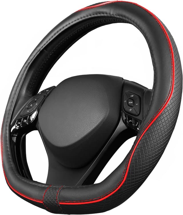 Imagen de Upgrade4cars D-Form Lenkradbezug in Rot – Lenkradschoner & Lenkradhülle universell für Sommer und Winter en OfertitasTOP