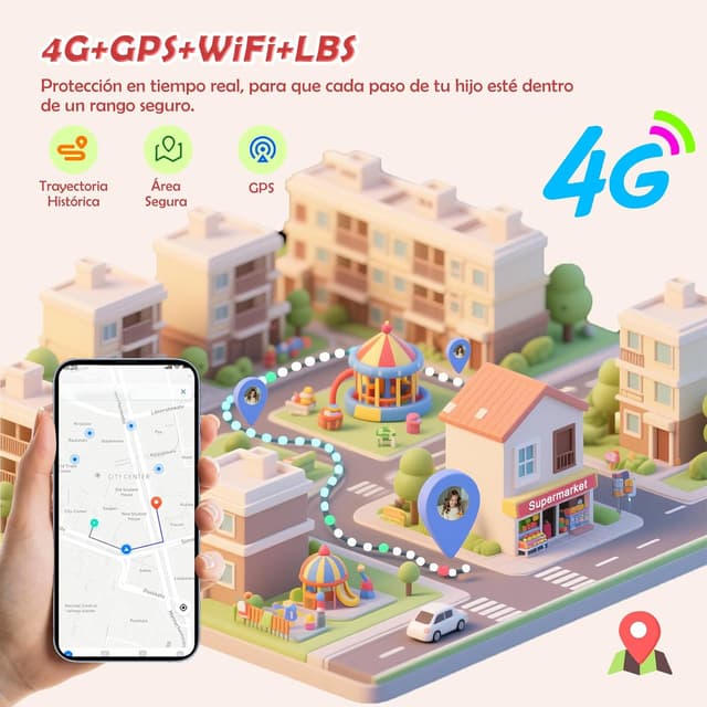 Thumbnail 4 de 4G Reloj Inteligente Niños con GPS y Llamadas Pink