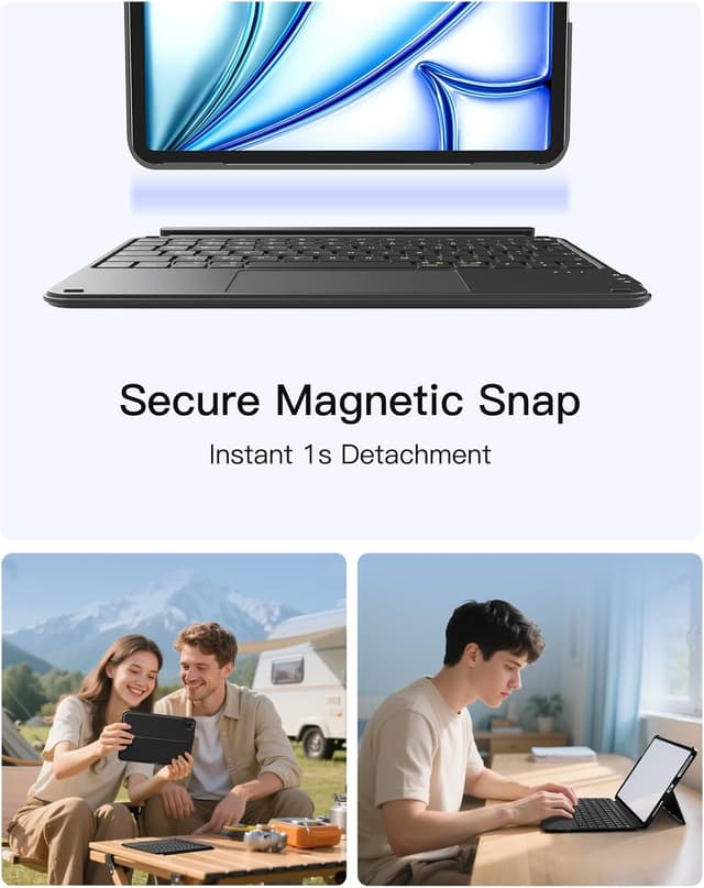 Detalle de Inateck Ultralight Keyboard Case with Touchpad for iPad (UK Layout) – Graphite