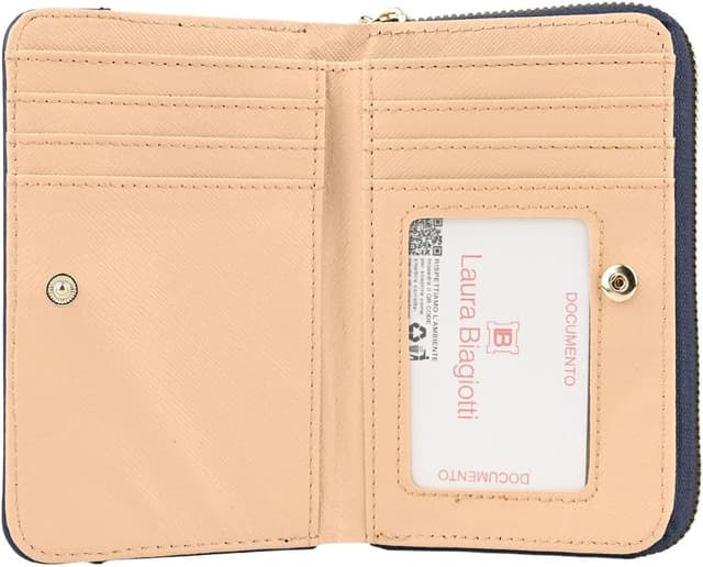 Detalle de Laura Biagiotti portefeuille femme en simili-cuir PU avec boîte cadeau (modèles à 1 ou 2 zips)