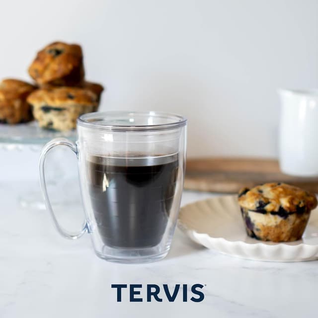 Thumbnail 6 de Tervis Clear & Colorful Tabletop 16oz Double-Walled Insulated Travel Mug Tumbler (Red)