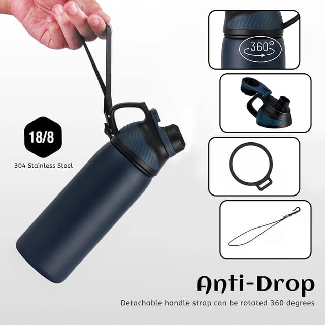 Detalle de Fjbottle Stainless Steel Water Bottle with Magnetic Lid (BPA-free, Vacuum Insulated) 600ml–1.5L