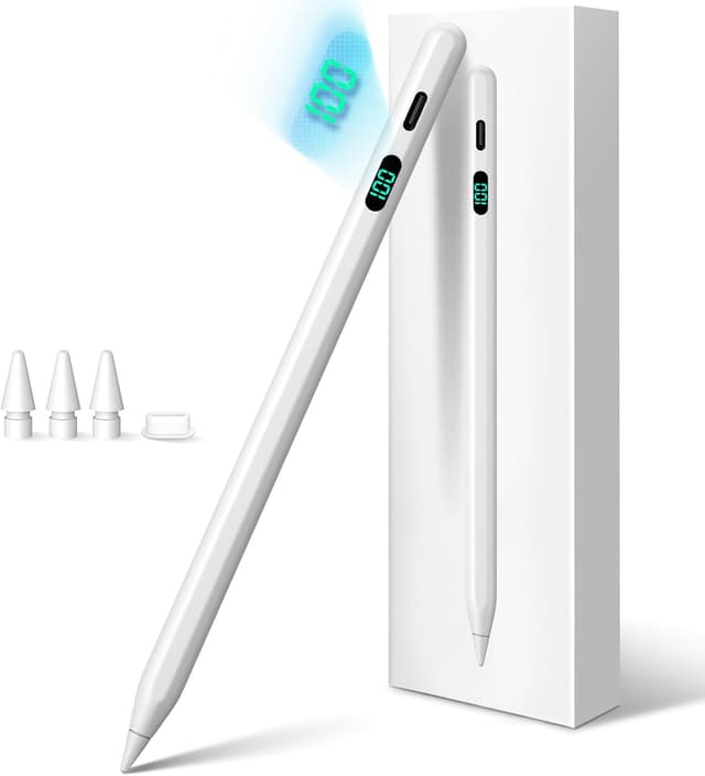 Detalle de FOJOJO Stift für iPad (2025–2018) mit LED-Ladeanzeige – Pencil für iPad 11/13, Air, Pro und mini