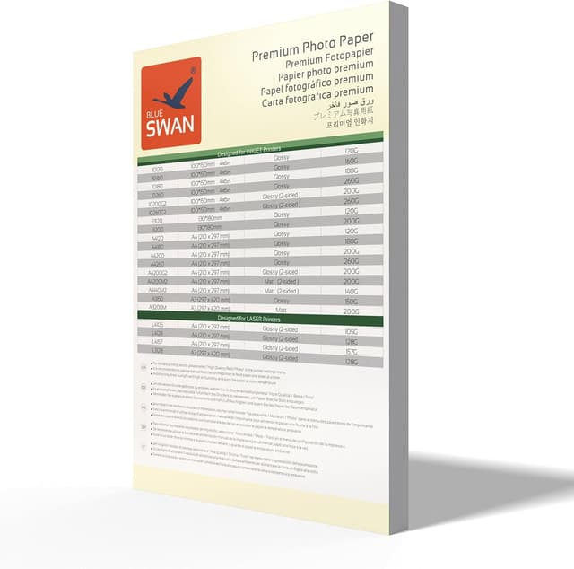 Detalle de BLUE SWAN Carta Fotografica Opaca A4 da 140 g/m², 100 fogli fronte-retro, per stampanti inkjet