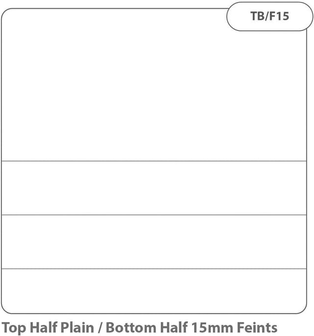 Detalle 1 de Rhino 8 x 6.5 Exercise Books (10 Pack) – 32 Pages, Top Blank & Bottom 15mm Lined Paper, Red