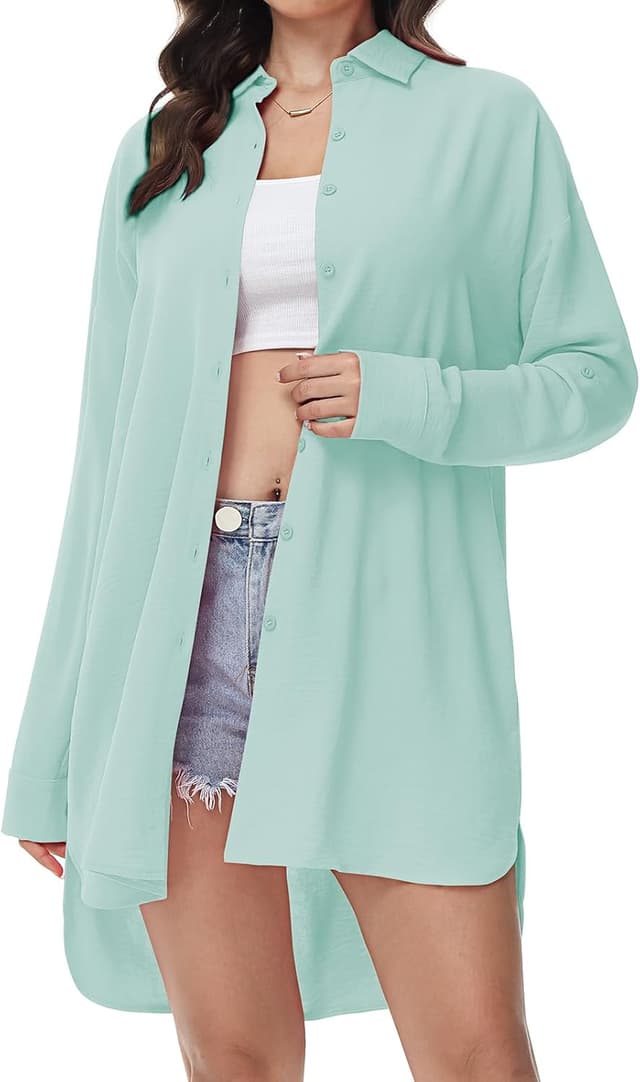 Thumbnail 4 de Tanmolo Damen Bluse V-Ausschnitt Langarm