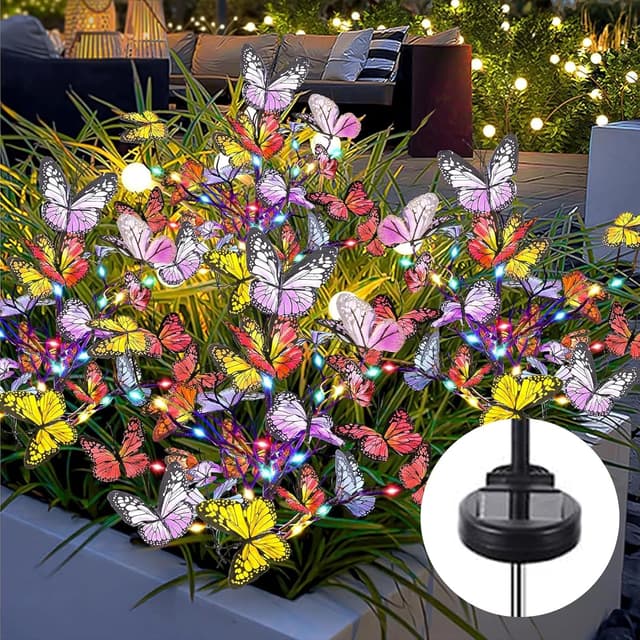 Detalle de Oreunik Butterfly solar lights 2 pack