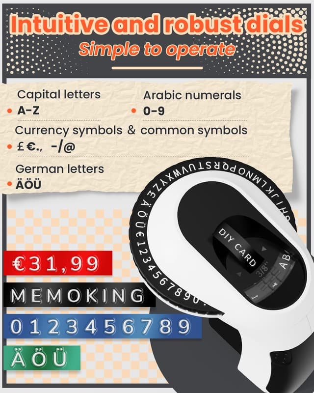 Detalle 2 de Memoking E975 Prägegerät 3 Rollen 📇