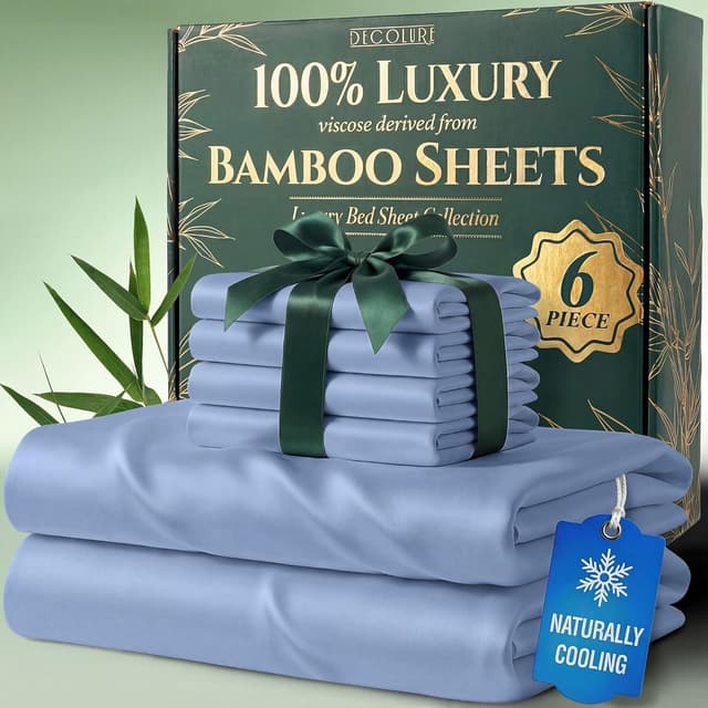 Detalle de DECOLURE 100% Viscose Bamboo Sheets King 17