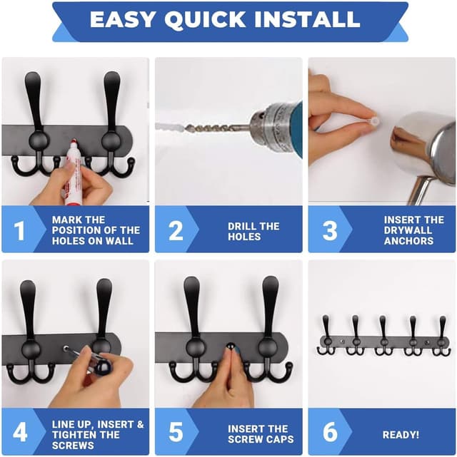 Detalle de GlazieVault coat hooks 2 pack, wall mounted