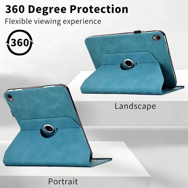 Detalle de ONETHEFUL Rotierende Hülle für Samsung Galaxy Tab S11 (11 Zoll, 2025) – PU-Leder Tablet Case in Blau