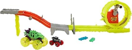 Imagen de Hot Wheels Monster Trucks Power Smashers 🚗 Pista y Vehículos Skelesaurus y Bone Shaker en OfertitasTOP