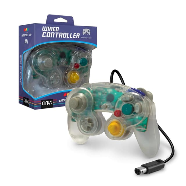 Detalle de Cirka Wired Controller for Nintendo GameCube & Wii (Clear) — Dual Analog + Vibration