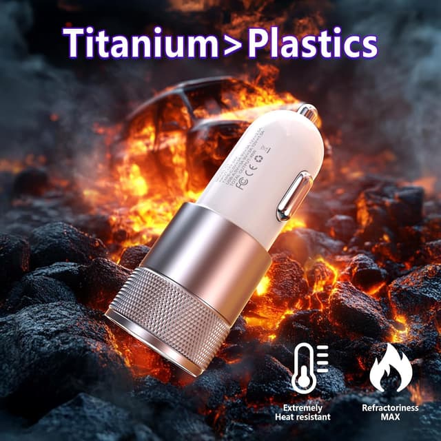 Detalle 2 de Car Charger Fast Charge 48W 2-pack for iPhone & Galaxy