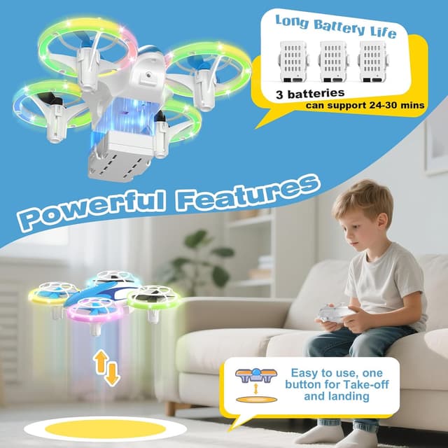 Detalle de HOTOIQ Mini Drone for Kids 24-30 mins