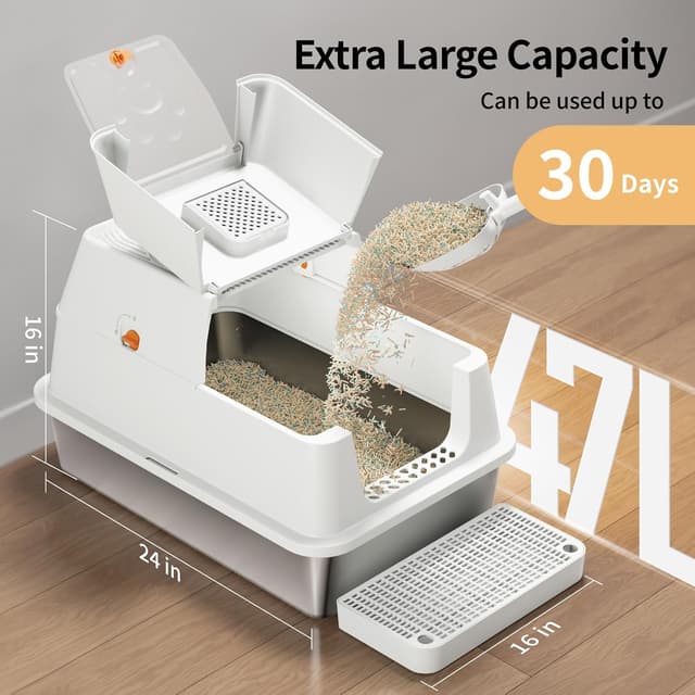 Thumbnail 3 de Lettiera Gatto Chiusa XXL in Acciaio 60x40x39