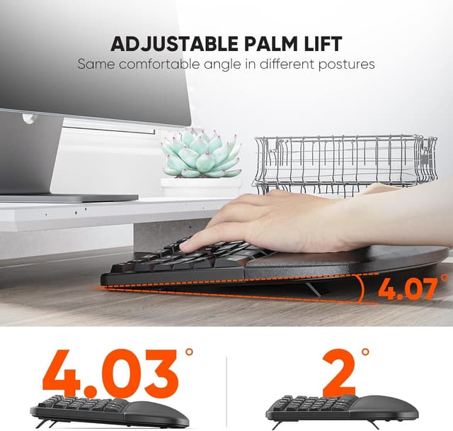 Detalle 2 de MEETION Ergonomic Keyboard and Mouse 500mAh