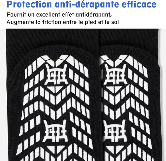 Detalle 2 de PUTUO Chaussettes Antidérapantes Homme 4 Paires