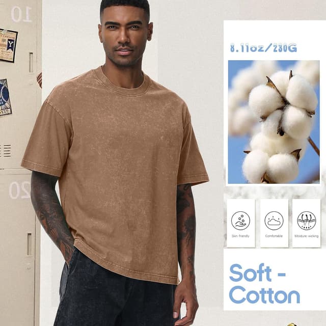 Thumbnail 3 de Oversized T‑Shirt Herren Heavy Baumwolle