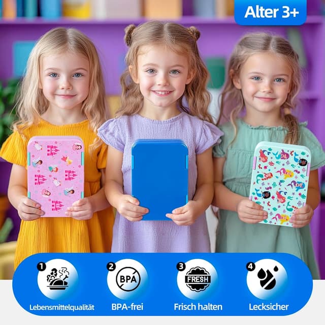 Detalle 2 de QCQHDU Brotdose Kinder mit 6 Fächern 810 ml