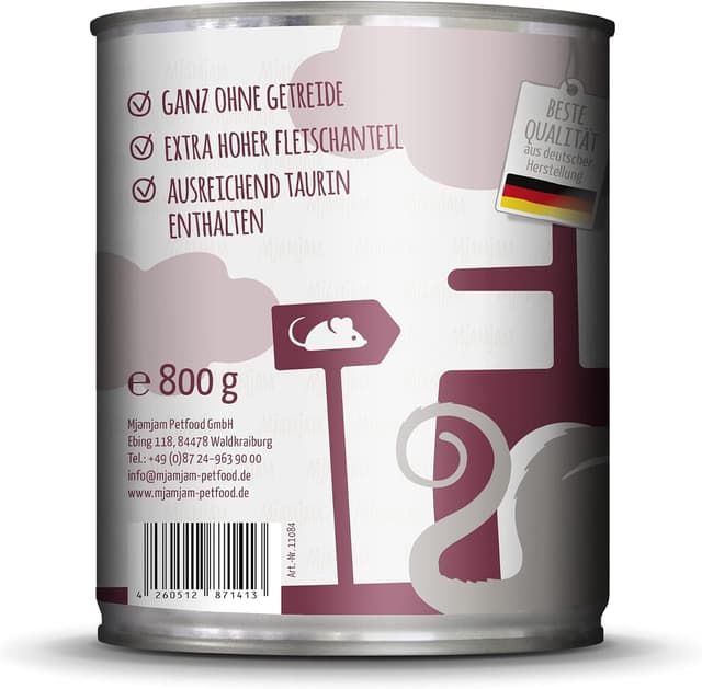 Detalle 2 de MjAMjAM Nourriture humide premium pour chat – pack mixte II (6 x 800 g) sans céréales, supplément de viande