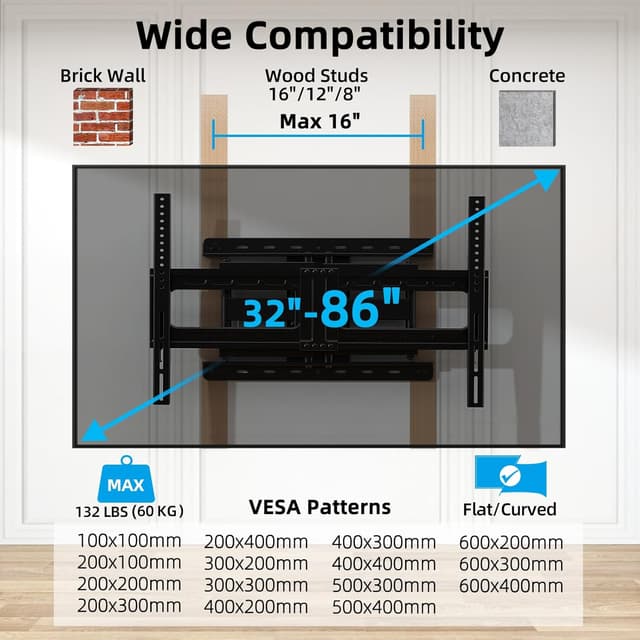 Detalle de HOME VISION HV6601 Heavy Duty Full Motion TV Wall Mount