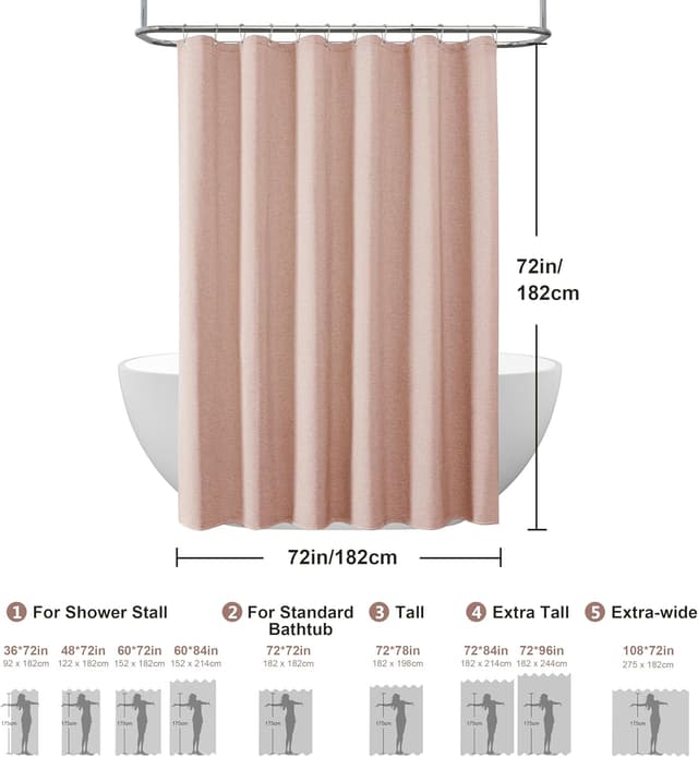Thumbnail 5 de Duschvorhang Leinen 182 x 182 cm rosa