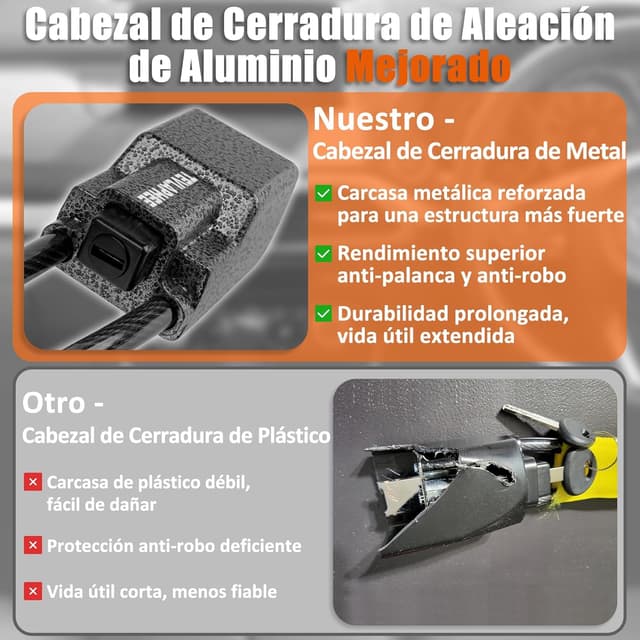 Detalle 2 de Tevlaphee Antirrobo Coche Barra Alta visibilidad