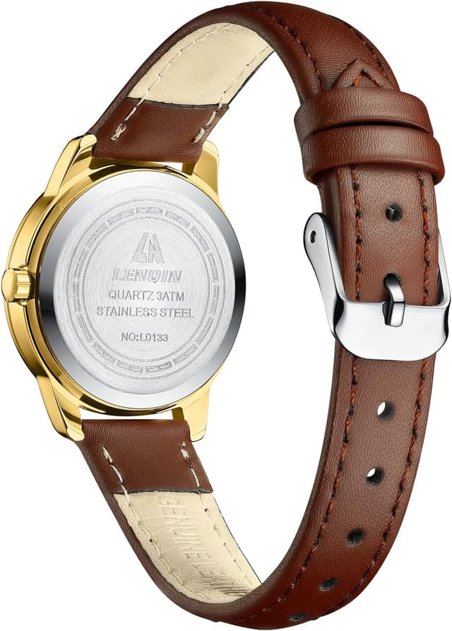 Detalle de LN LENQIN Ladies Analog Quartz Watch with Leather Strap (3 ATM Waterproof)