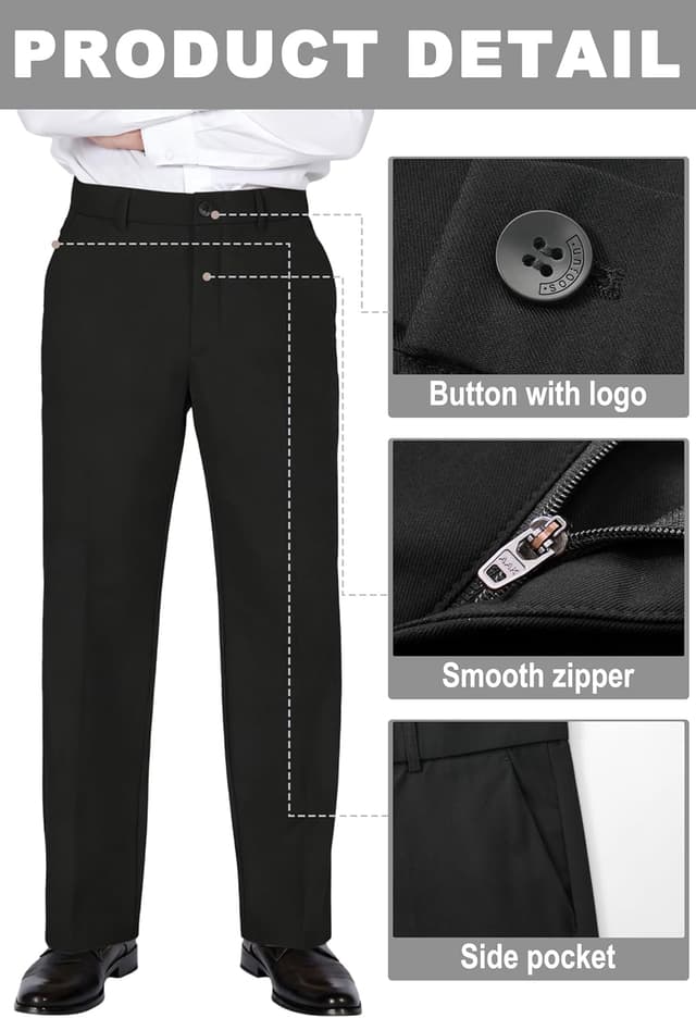 Thumbnail 6 de Soojun Men’s Classic Fit Flex Waist Flat Front Dress Pant